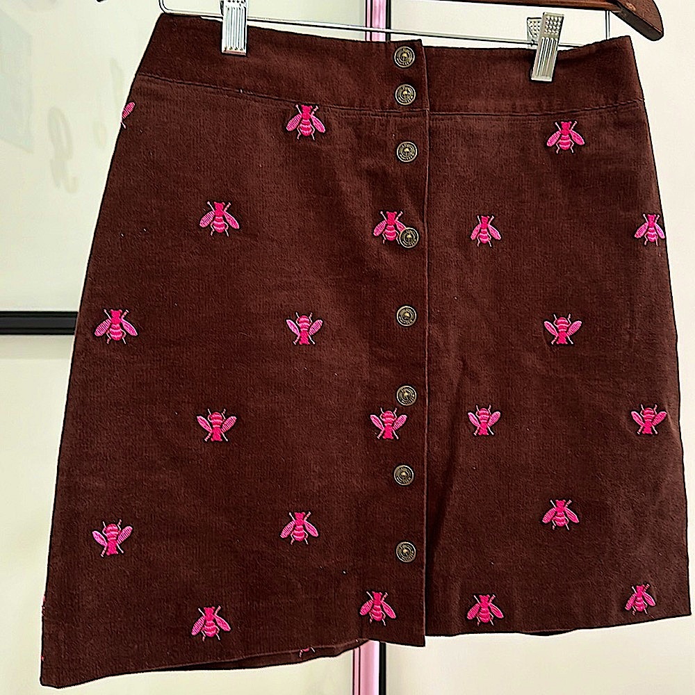 White tag!!!Brown corduroy snap closure down front skirt - Lilly Pulitzer NWT